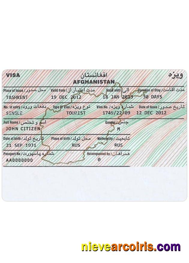 AFGHANISTAN visa